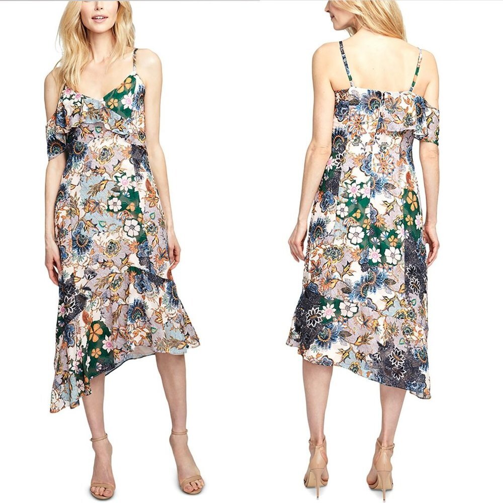 NWT New $129 Rachel Rachel Roy Wonderlust Floral Ruffled Dress Size 10